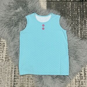 Eleanor Rose Girls Blue Polka Dot Lynn Tank Tee Size 14/16